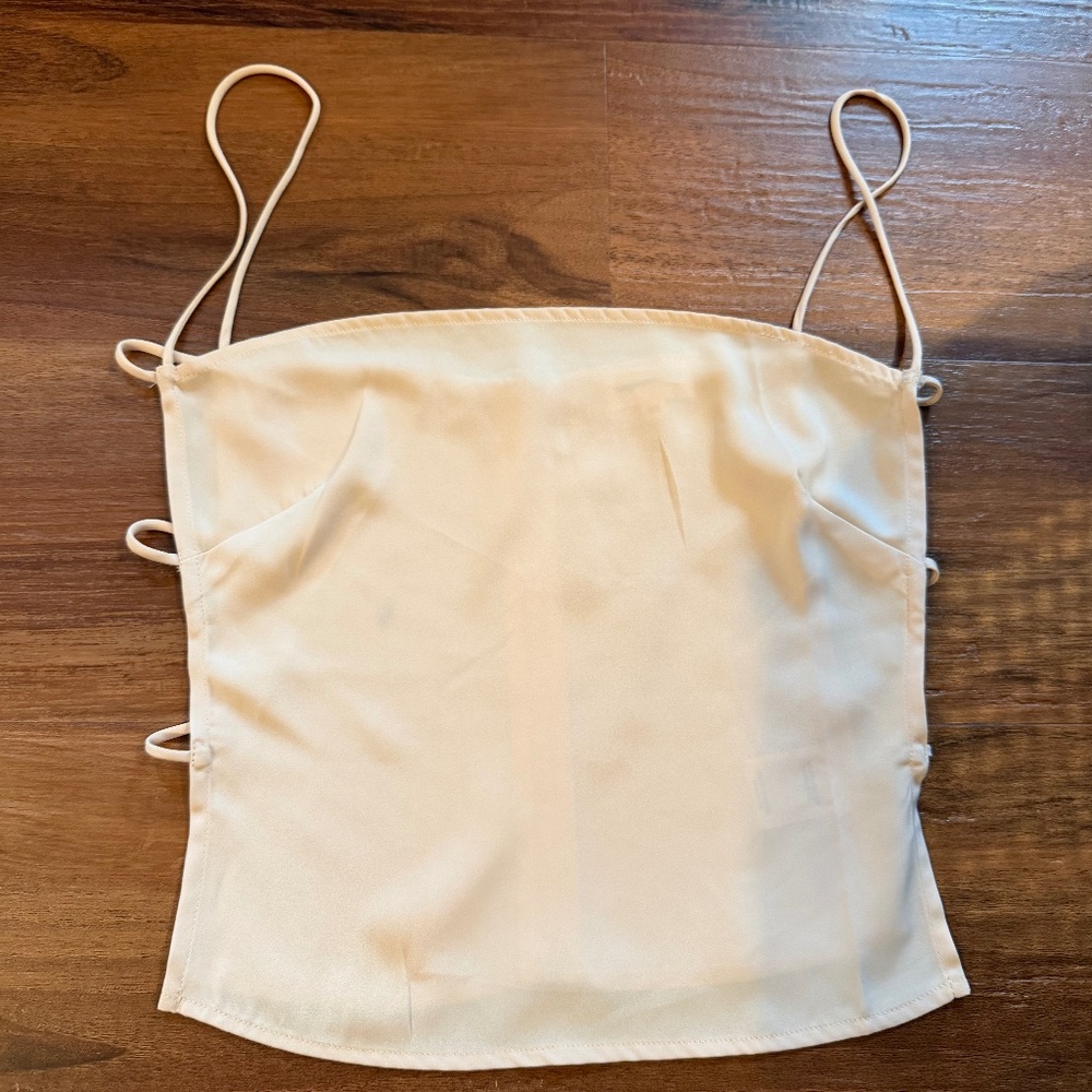 Superdown Beige side strap top